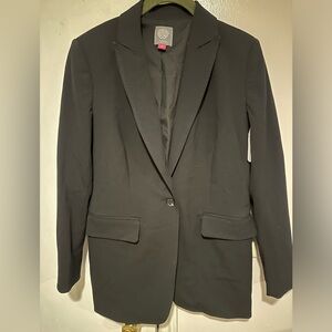 NWOT Vince Camuto One Button Peak Lapel Black Blazer